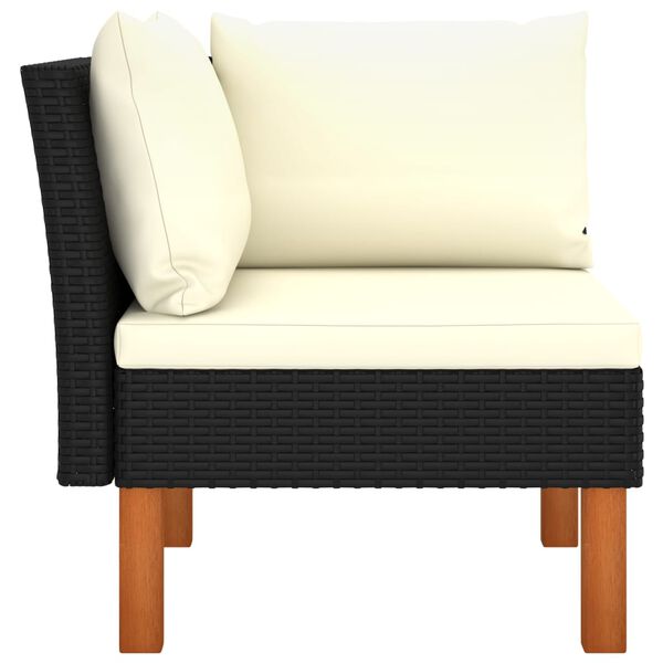 vidaXL Corner Sofa Black
