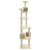 vidaXL Cat Tree Cream Engineered wood, plush, sisal 74.0 in tall Storage