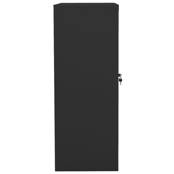 vidaXL Office Cabinet Anthracite Steel, Tempered Glass Medium