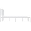 vidaXL Bed Frame White Powder-Coated Steel Double Bed Bed Frame