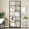 vidaXL Bookshelf Grey Sonoma Engineered wood, Steel Freestanding