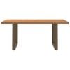 vidaXL Dining Table Light brown, Natural steel