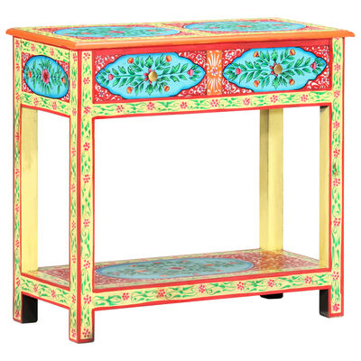 vidaXL Hand Painted Console Table 31.5"x13.8"x29.5" Solid Mango Wood