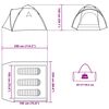 vidaXL Camping Tent Dome 3-Person Gray and Orange Quick Release