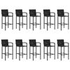 vidaXL Garden Bar Set Black PE rattan Large Garden Bar Set Rectangular