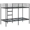 vidaXL Bunk Bed Black Steel, Mesh Fabric 39.4 x 74.8 in mattress size