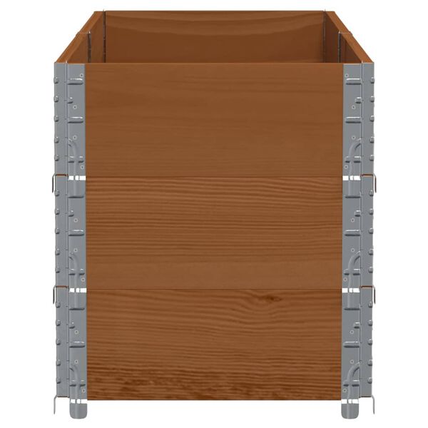 vidaXL Garden Planter Brown Solid Pine Wood 59.1 in Stackable