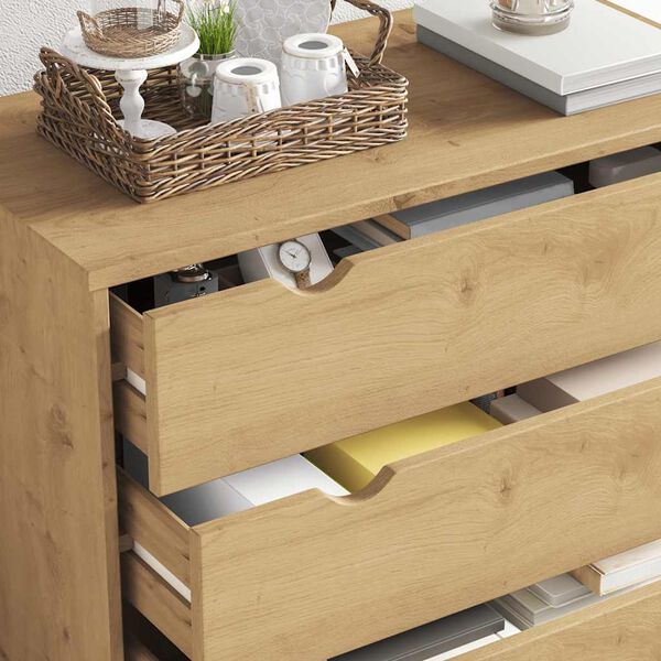 vidaXL Drawer Cabinet Natural wood Solid pine wood, Engineered wood