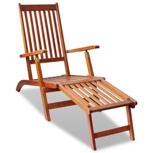 vidaXL Sun Lounger Brown Acacia hardwood Standard Foldable