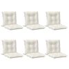 vidaXL Lowback Chair Cushion Set of 6 Melange cream 100% polyester