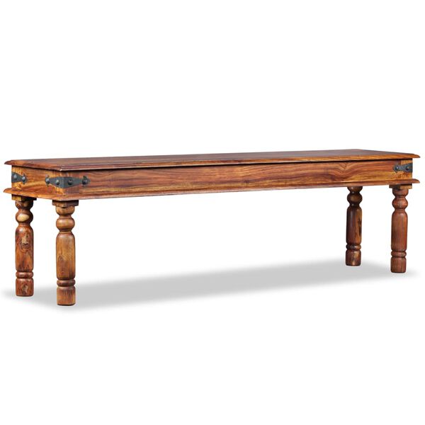 vidaXL Bench Brown Solid Acacia wood 63.0 x 13.8 x 17.7 in Hardwood