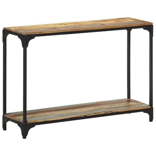 vidaXL Console Table Multicolored Solid Reclaimed Wood, Powder-Coated Steel