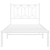 vidaXL Bed Frame White Steel Small Single Bed Frame Rectangular