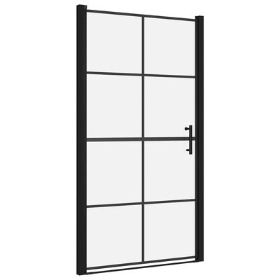 vidaXL Shower Doors Tempered Glass 39.4"x70.1" Black