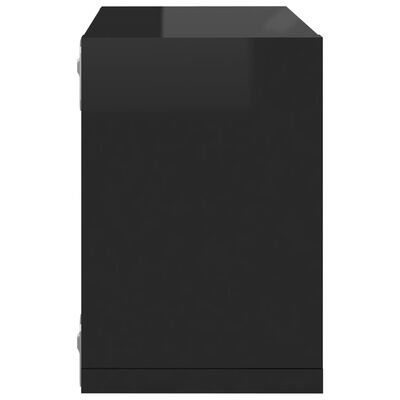 vidaXL Wall Cube Shelves 2 pcs High Gloss Black 8.7"x5.9"x8.7"