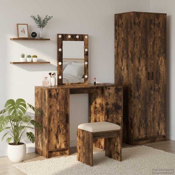 vidaXL Dressing Table Brown 40.16 x 12.99 x 53.15 in Engineered Wood