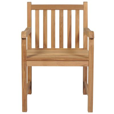 vidaXL Patio Chairs 8 pcs with Beige Cushions Solid Teak Wood