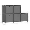 vidaXL Display Shelf Grey Polyester, Steel Medium Storage Shelf Cubic