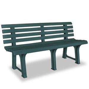 vidaXL Garden Bench Green Plastic Medium Durable Garden Bench