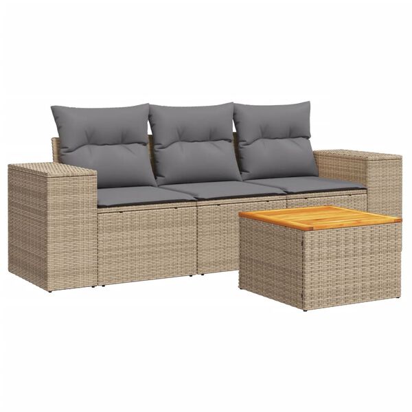vidaXL Garden Sofa Set Beige, Light Grey