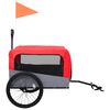 vidaXL Pet Bike Trailer Red and Grey Oxford fabric, steel, metal board