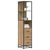 vidaXL Bathroom Furniture Set Artisan Oak 13.78 x 14.76 x 65.35 in