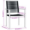 vidaXL Dining Set Black Powder-coated steel, glass