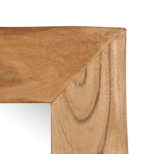 vidaXL Mirror Brown, Clear Solid Acacia wood, Glass 19.7 x 43.3 in
