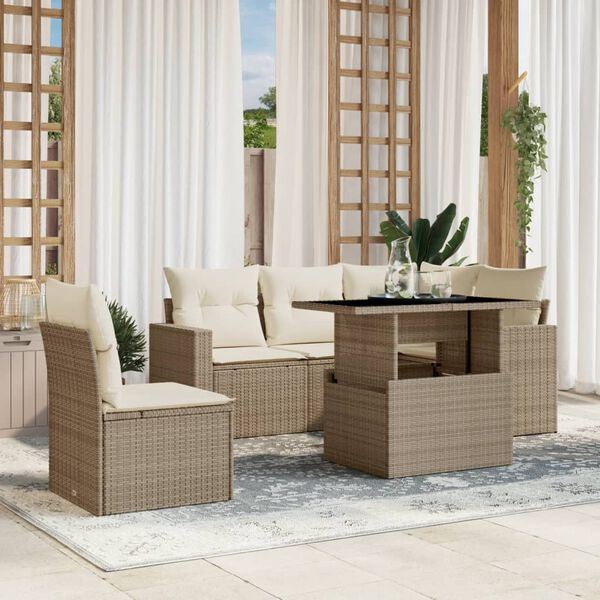 vidaXL Garden Sofa Set Beige