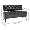vidaXL Storage Bench Black Faux Leather, Metal, Engineered Wood Medium