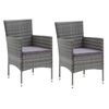 vidaXL Dining Set Grey Poly Rattan Medium Light Weight Dining Set