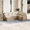 vidaXL Garden Sofa Set Beige PE rattan Large Adjustable Feet