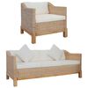 vidaXL Sofa Set Natural Natural rattan Medium Washable Covers Sofa Set