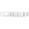 vidaXL Wall Shelf Set of 6 White Engineered wood Medium Wall mounting