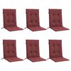 vidaXL Lowback Chair Cushion Set of 6 Melange Wine Red 100% Polyester