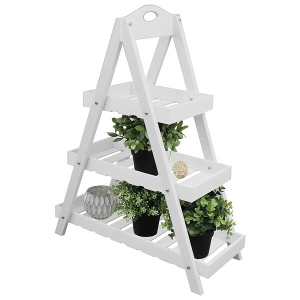 ProGarden Plant Stand White MDF Medium Decorative Inlays Plant Stand