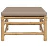 vidaXL Garden Footstool Taupe Bamboo, Fabric (100% polyester) Medium