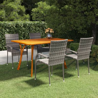 vidaXL 5 Piece Patio Dining Set Gray