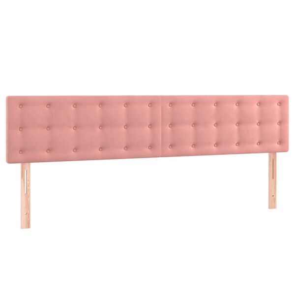 vidaXL Headboards 2 pcs Pink 31.5"x2"x30.7"/34.6" Velvet