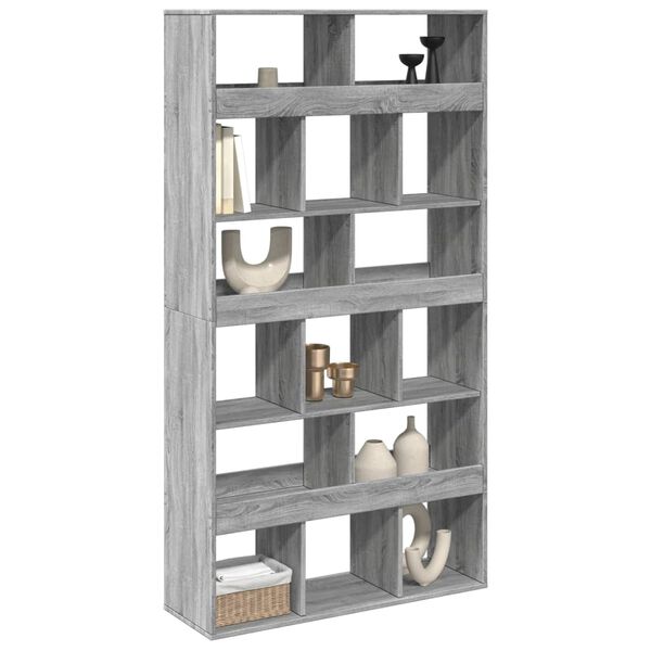 vidaXL Room Divider Grey Sonoma Engineered Wood Large Room Divider