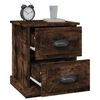 vidaXL Bedside Cabinet Smoked Oak Engineered Wood Small Bedside Cabinet
