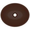 vidaXL Luxury Basin Oval-shaped Matt Dark Brown 15.7x13.0" Ceramic