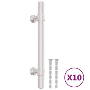 vidaXL Cabinet Handle Set of 10 Silver Stainless Steel Standard