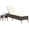 vidaXL Sun Lounger Set of 2 Brown PE rattan Large
