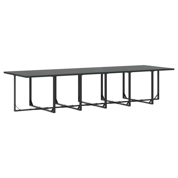 vidaXL Garden Dining Set 13 pcs Black Steel