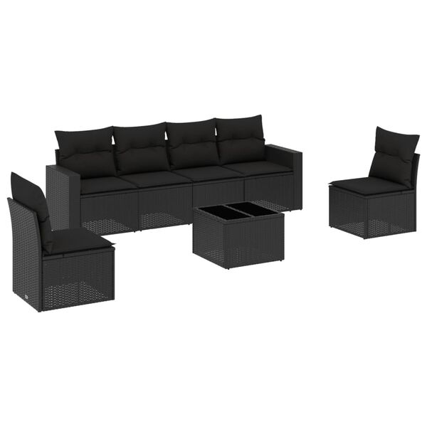 vidaXL Garden Sofa Set Black