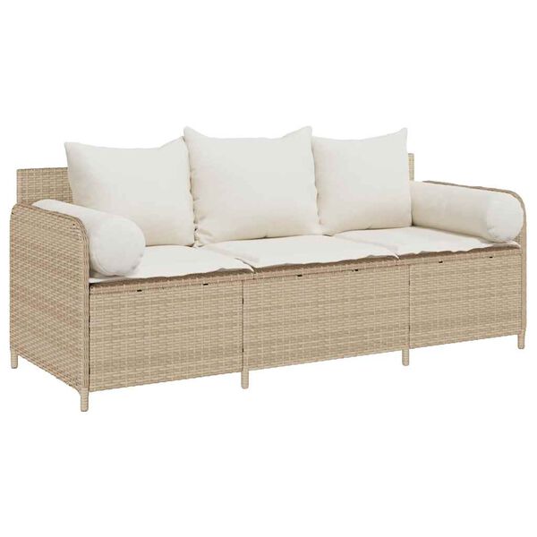 vidaXL Garden Sofa Beige, Cream White