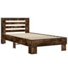 vidaXL Bed Frame Smoked Oak Engineered wood, metal Twin Durable