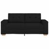 vidaXL Loveseat Sofa Black 100% Polyester, Plywood, Steel 2-seater