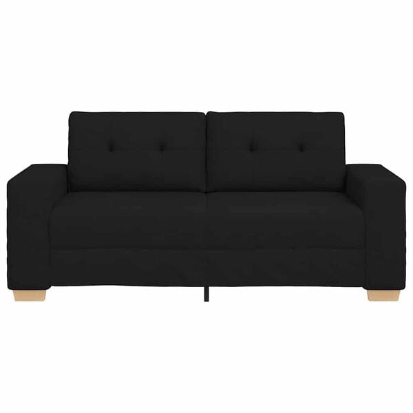 vidaXL Loveseat Sofa Black 100% Polyester, Plywood, Steel 2-seater